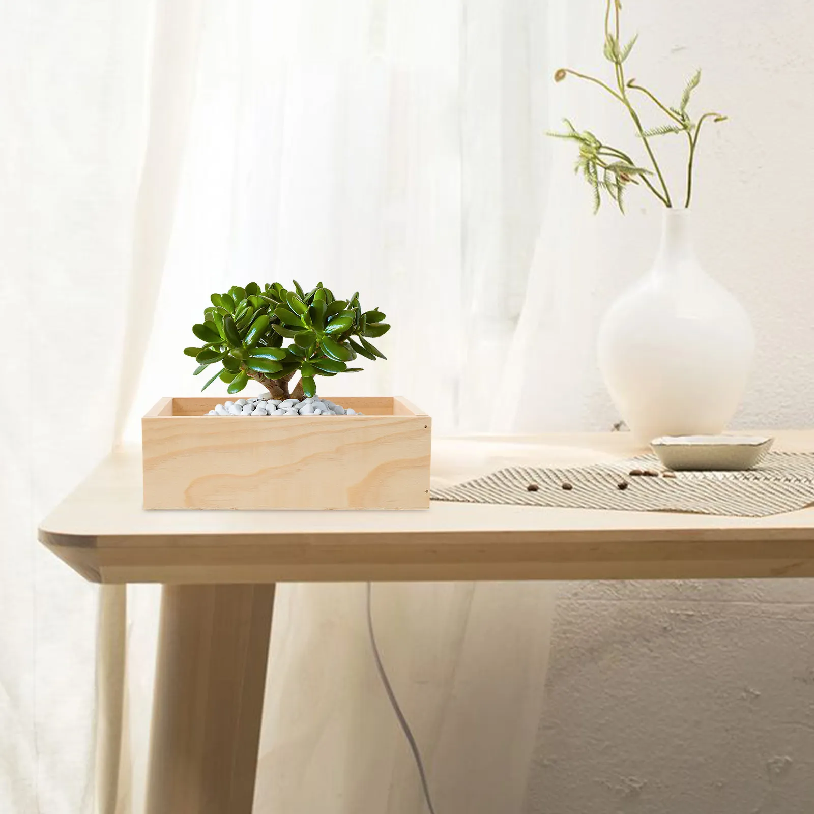 Premium Wooden Rectangular Flowerpot for Succulents Cactus Plants Multifunction Desktop Storage Box Home Office Balcony Garden
Premium Wooden Rectangular Flowerpot for Succulents Cactus Plants Multifunction Desktop Storage Box Home Office Balcony Garden