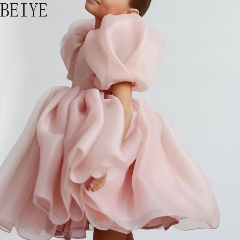 Elegant Pink Organza Girls Dress Oversized Bubble Puff Sleeve Flared Birthday Dress Kids Pageant Wedding Flower Girl Dress
Elegant Pink Organza Girls Dress Oversized Bubble Puff Sleeve Flared Birthday Dress Kids Pageant Wedding Flower Girl Dress