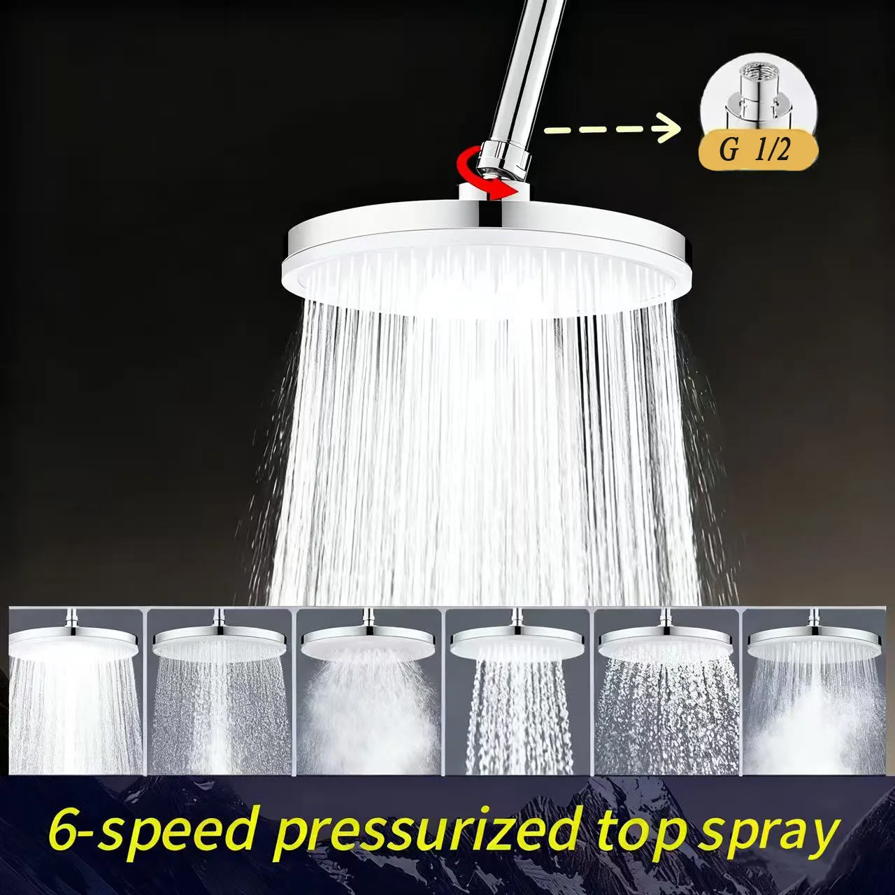 New 6 Modes 230mm Round High Pressure Top Spray Rain Showerhead Large Flow Supercharge Rainfall Shower Head Bathroom Accessories
New 6 Modes 230mm Round High Pressure Top Spray Rain Showerhead Large Flow Supercharge Rainfall Shower Head Bathroom Accessories