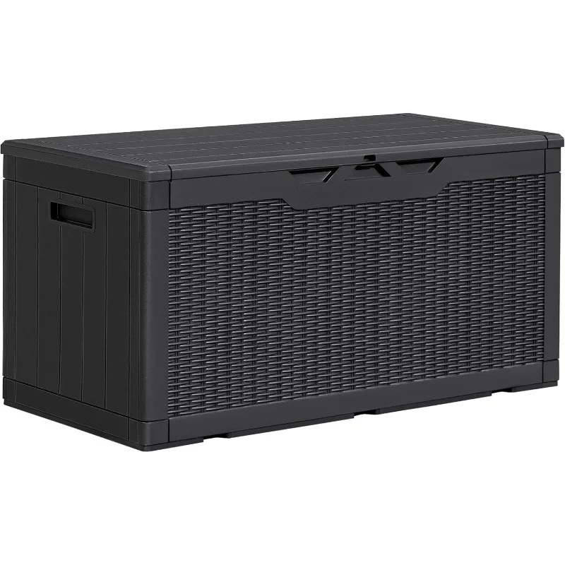 100 Gallon Resin Deck Box Lockable Large Outdoor Storage Box, Black
100 Gallon Resin Deck Box Lockable Large Outdoor Storage Box, Black