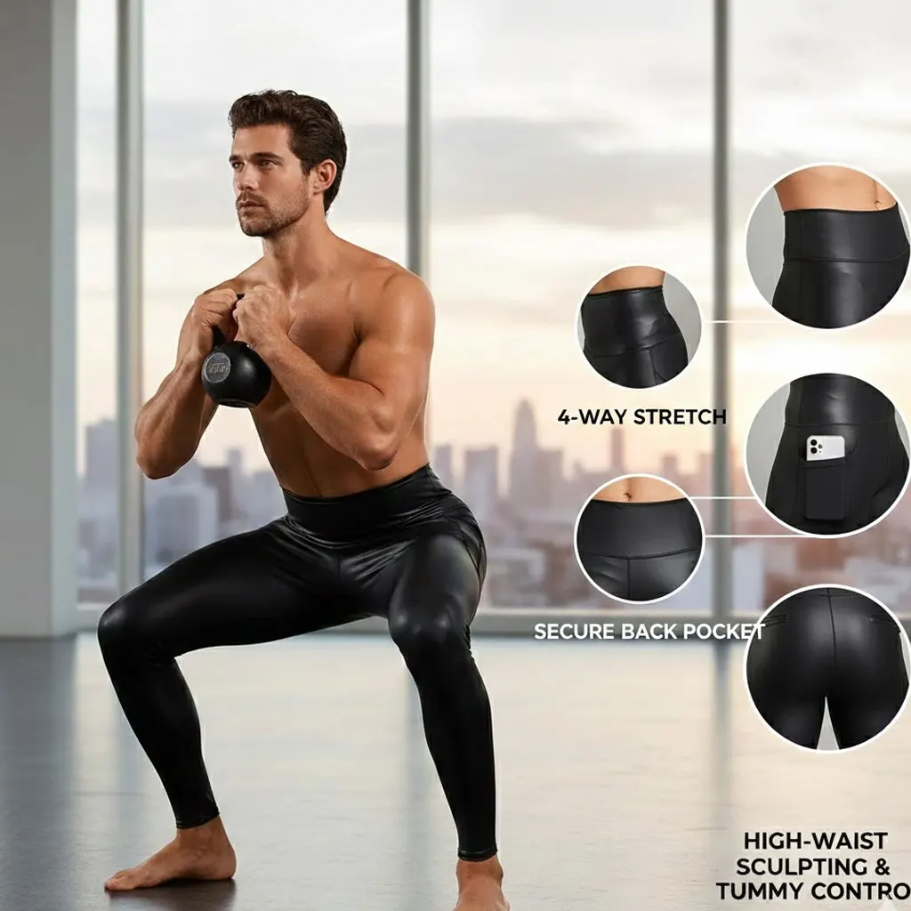 Мужские кожаные брюки с 4-сторонним растяжением – утягивающие модные леггинсы до щиколотки с контролем живота
Мужские кожаные брюки с 4-сторонним растяжением – утягивающие модные леггинсы до щиколотки с контролем живота