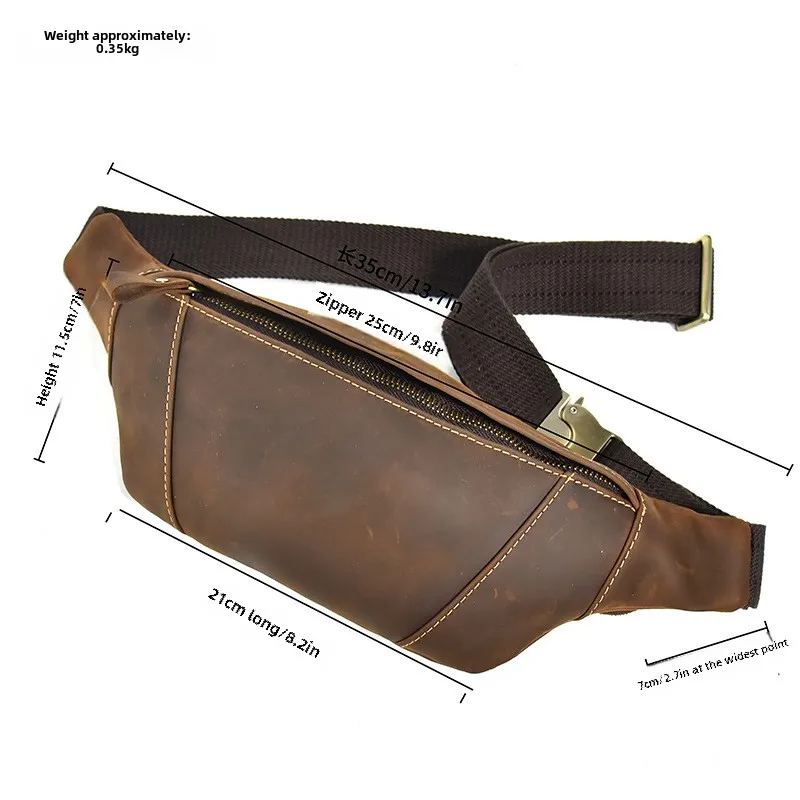 Crazy Horse Leather Men's Waist Bag Mini Travel Fanny Chest Pack Cowhide Belt Bag Male Small Waist Bag For Phone Pouch
Crazy Horse Leather Men's Waist Bag Mini Travel Fanny Chest Pack Cowhide Belt Bag Male Small Waist Bag For Phone Pouch