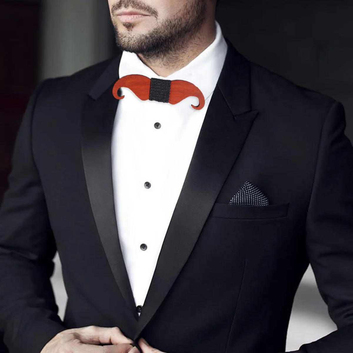 1pc Wooden Bow Tie Beard Pattern Design Handcrafted Men'S Adjustable Strap For Wedding Party Festival Gift Accessory 
1pc Wooden Bow Tie Beard Pattern Design Handcrafted Men'S Adjustable Strap For Wedding Party Festival Gift Accessory