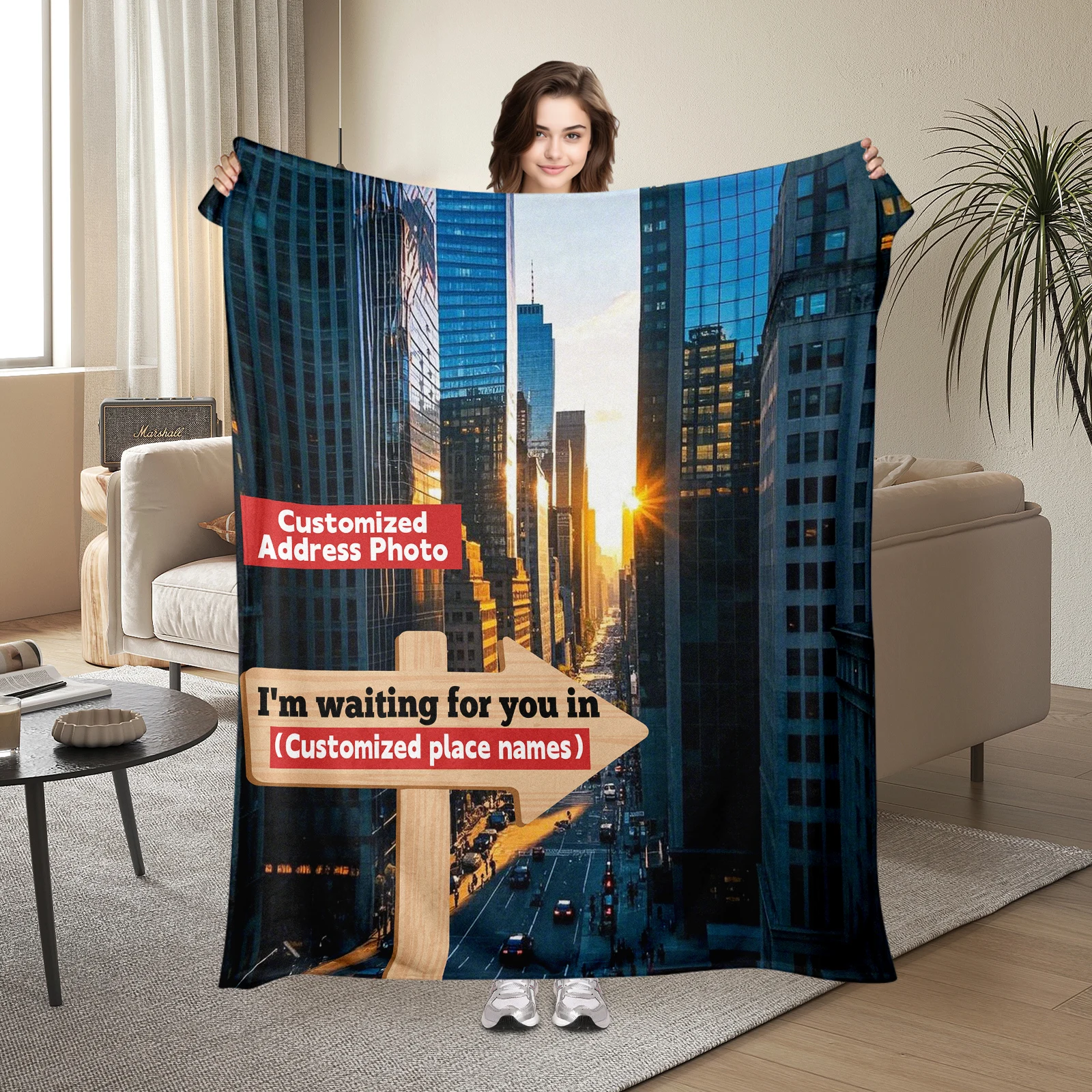 Customize A Blanket With An American Road Sign And A Heartfelt Note Written On It To Capture Your Bond
Customize A Blanket With An American Road Sign And A Heartfelt Note Written On It To Capture Your Bond