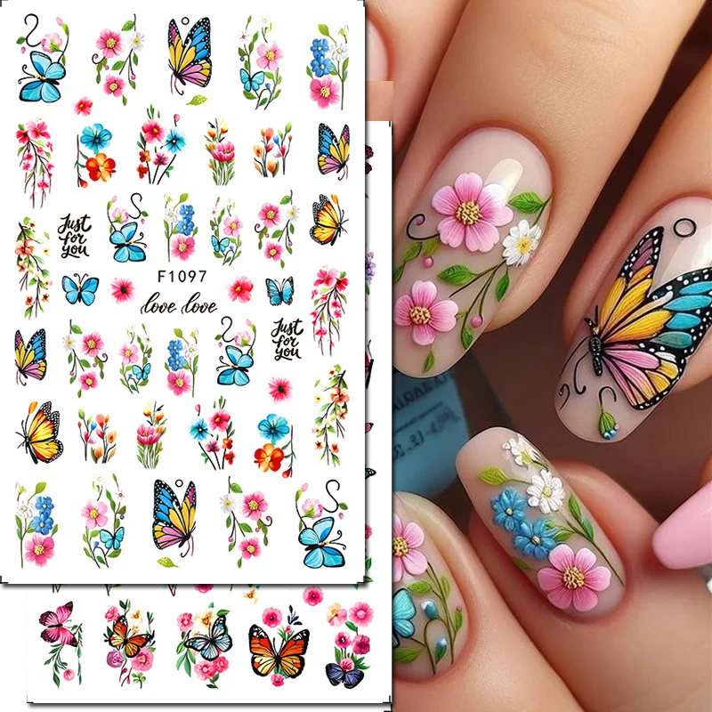 3d Nail Art Stickers Spring Blossom Pink Blue Flowers Full Tips Butterflys Decals For Nails Decorations Manicure Accessories
3d Nail Art Stickers Spring Blossom Pink Blue Flowers Full Tips Butterflys Decals For Nails Decorations Manicure Accessories