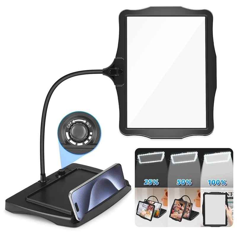 Hot-A39R-3X Large Rechargeable Magnifying Glass With Light And Stand, 48 LED Flexible Gooseneck Hands Free Magnifying Desk Lamp
Hot-A39R-3X Large Rechargeable Magnifying Glass With Light And Stand, 48 LED Flexible Gooseneck Hands Free Magnifying Desk Lamp