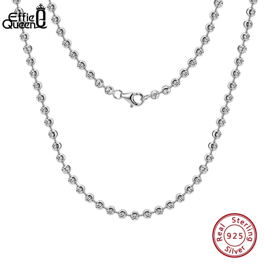 Effie Queen Vintage Fashion 925 Sterling Silver 3MM Bead Chain Necklace for Men Women Hip Hop Birthday Jewelry Gift 40-60cm SC91
Effie Queen Vintage Fashion 925 Sterling Silver 3MM Bead Chain Necklace for Men Women Hip Hop Birthday Jewelry Gift 40-60cm SC91