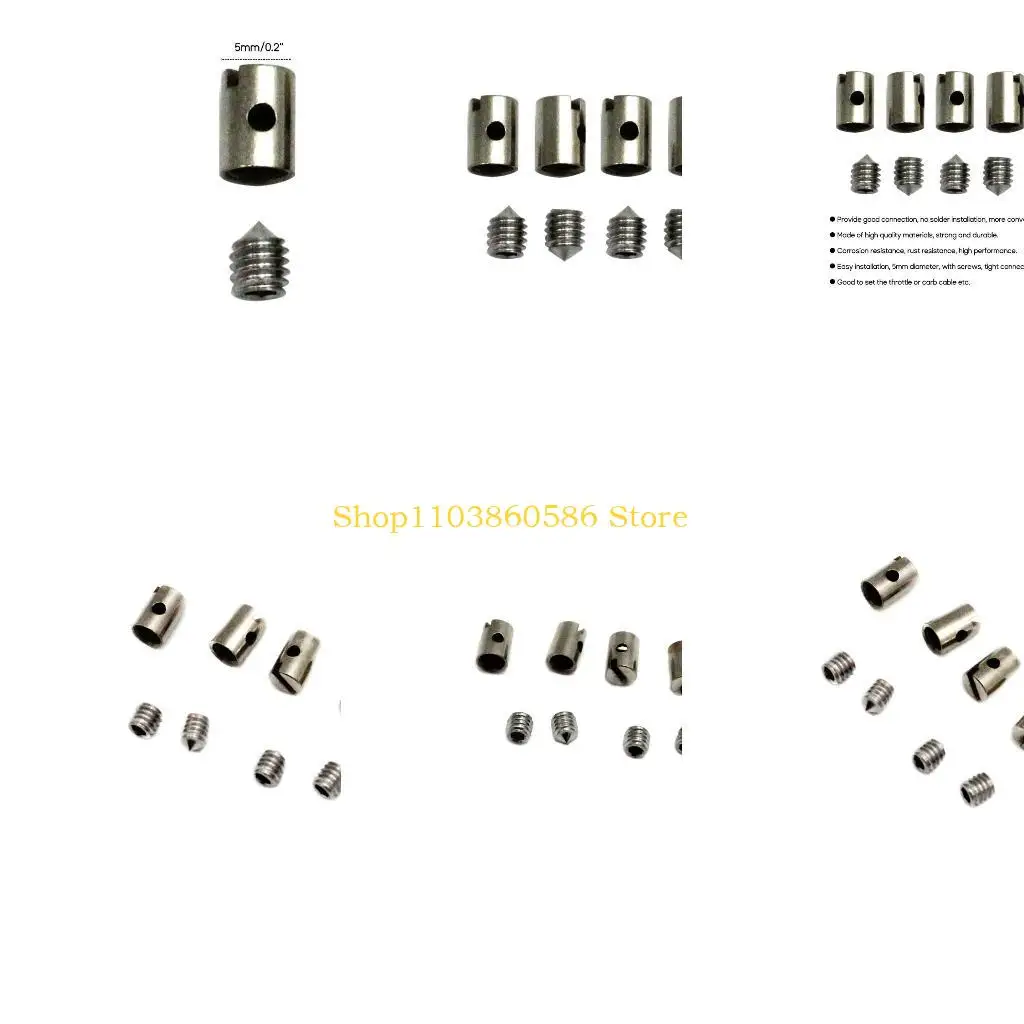 242A 8Pcs Metal Solderless Cable Nipples 5mm Throttle Choke With Screw For Motorcycle
242A 8Pcs Metal Solderless Cable Nipples 5mm Throttle Choke With Screw For Motorcycle