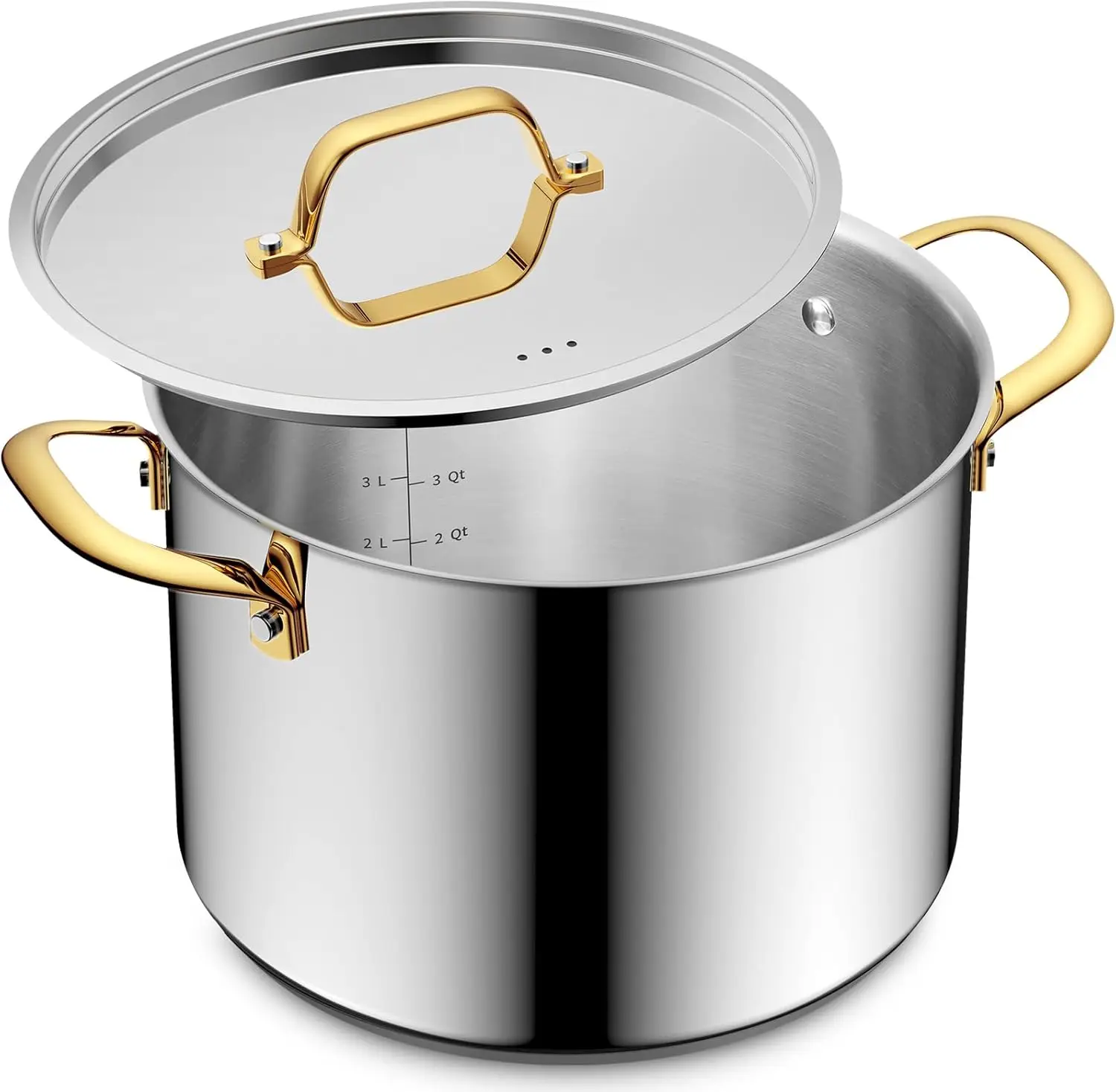 BEZIA 6 Quart Stainless Steel Stock Pot, 0-Coating Healthy Soup Pot for Small Families, Tri-ply Even Heat for Daily Cooking & Side Dishes, Compatible with All Stovetops
BEZIA 6 Quart Stainless Steel Stock Pot, 0-Coating Healthy Soup Pot for Small Families, Tri-ply Even Heat for Daily Cooking & Side Dishes, Compatible with All Stovetops