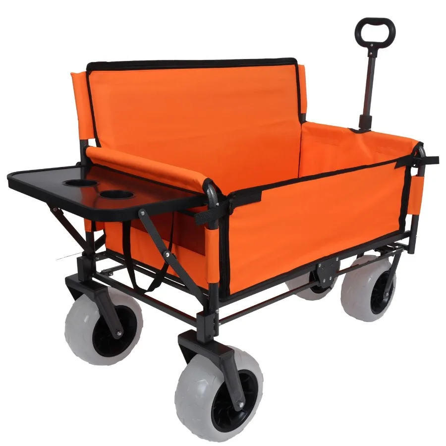 3in1 Folding Wagon with Bench Seat RearMounted Folding Tabletop 500lbs Capacity 9x4 Beach Tires for Camping Orange
3in1 Folding Wagon with Bench Seat RearMounted Folding Tabletop 500lbs Capacity 9x4 Beach Tires for Camping Orange