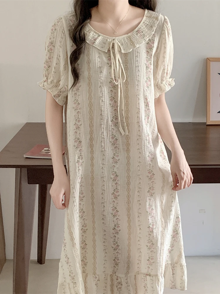 Sweet Floral Print ort Sve Sp Dr Women's 2024 New Summer Cute Student Doll Collar Nightgown Casual Home Wear
Sweet Floral Print ort Sve Sp Dr Women's 2024 New Summer Cute Student Doll Collar Nightgown Casual Home Wear