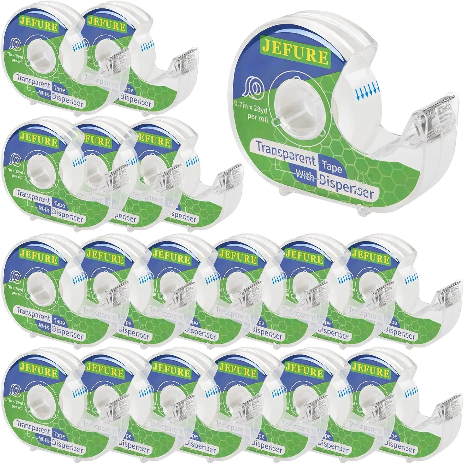 18 Clear Tape Rolls with Dispensers, 0.7x1000in, Bulk Office & Craft Tape Refills
18 Clear Tape Rolls with Dispensers, 0.7x1000in, Bulk Office & Craft Tape Refills