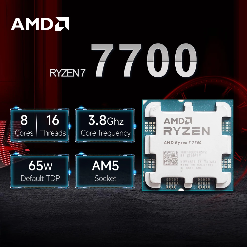 NEW AMD Ryzen 7 7700 L3=32M 5NM DDR5 3.8GHz 8-Core 16-Thread R7 7700 Processor 65W Gaming CPU Socket AM5 Without Cooler
NEW AMD Ryzen 7 7700 L3=32M 5NM DDR5 3.8GHz 8-Core 16-Thread R7 7700 Processor 65W Gaming CPU Socket AM5 Without Cooler