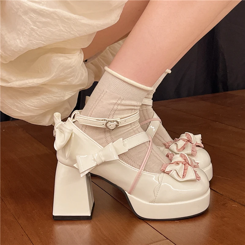 Platform High Heels Spring New Bow Princess Style One Slip Block Heel Single Shoes for Women
Platform High Heels Spring New Bow Princess Style One Slip Block Heel Single Shoes for Women