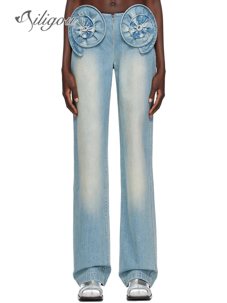 Ailigou 2023 New Summer Fashion High Quality Women's Blue Sexy 3D Flower Wide Leg Jeans Low Waist Street Wear Denim Pants
Ailigou 2023 New Summer Fashion High Quality Women's Blue Sexy 3D Flower Wide Leg Jeans Low Waist Street Wear Denim Pants