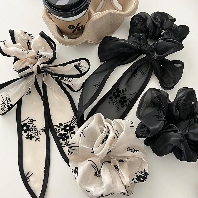 New Korean Fashion Lace Bow Ribbon Black White Color Elastic Hair Scrunchies Romantic High Embroidery Flower Head Rope For Woman
New Korean Fashion Lace Bow Ribbon Black White Color Elastic Hair Scrunchies Romantic High Embroidery Flower Head Rope For Woman