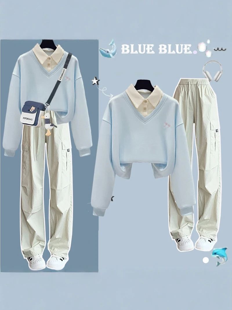Fashionable Two-Piece Set for Teenage Girls 12 Years Old And above High School Students Sweatshirt Workwear Pants Ensemble
Fashionable Two-Piece Set for Teenage Girls 12 Years Old And above High School Students Sweatshirt Workwear Pants Ensemble