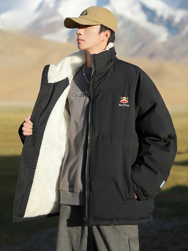 PaulFrank Warm Lamb Velvet Cotton Jaet Men Winter Thiened Couples Collar down Cotton Coat Loose Fit Zipper Youth Casual
PaulFrank Warm Lamb Velvet Cotton Jaet Men Winter Thiened Couples Collar down Cotton Coat Loose Fit Zipper Youth Casual