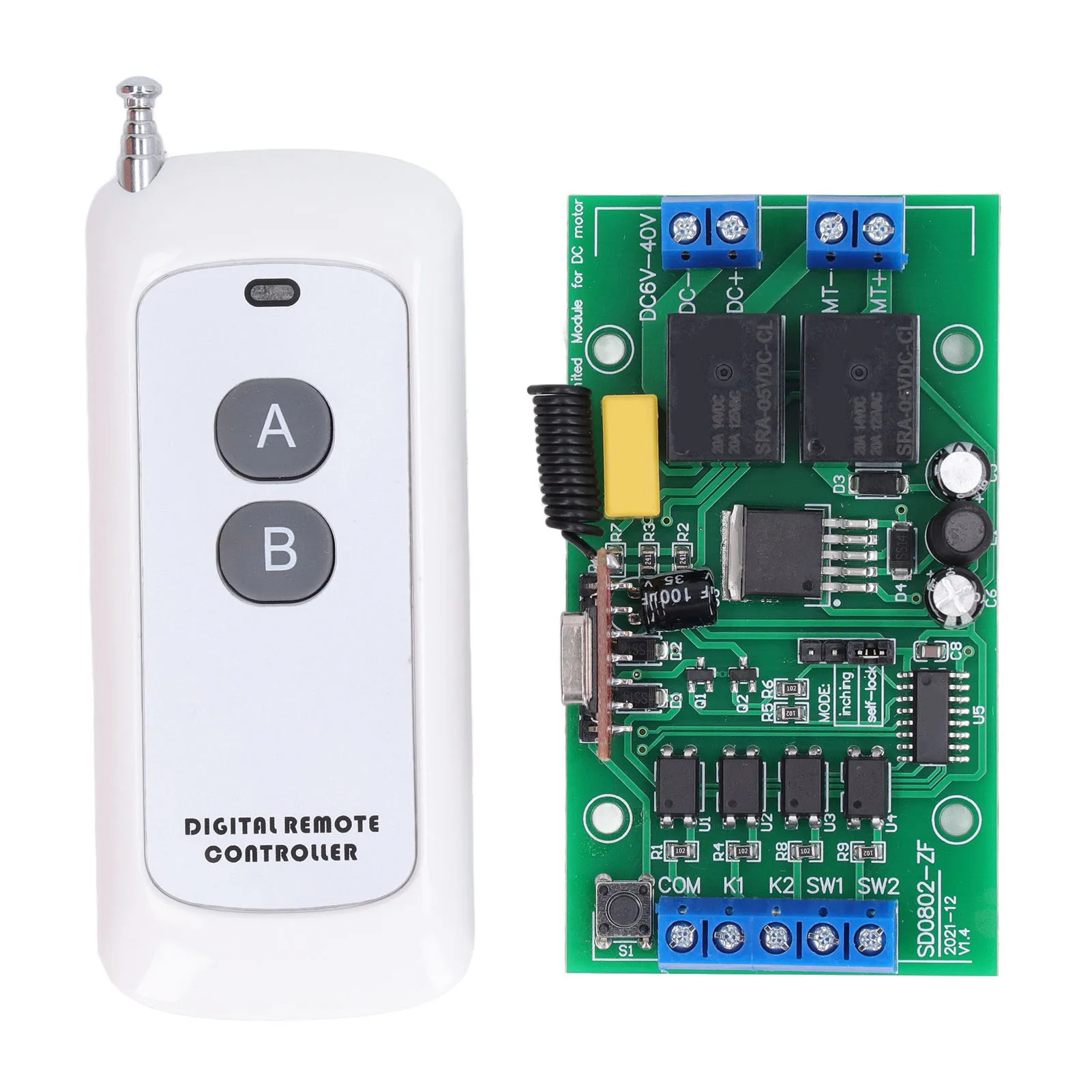 Motor Remote Control Remote Control Module Motor CW CCW Rotation Controller Relay DC 6V‑40V for Door Pump Remote Control Relay
Motor Remote Control Remote Control Module Motor CW CCW Rotation Controller Relay DC 6V‑40V for Door Pump Remote Control Relay