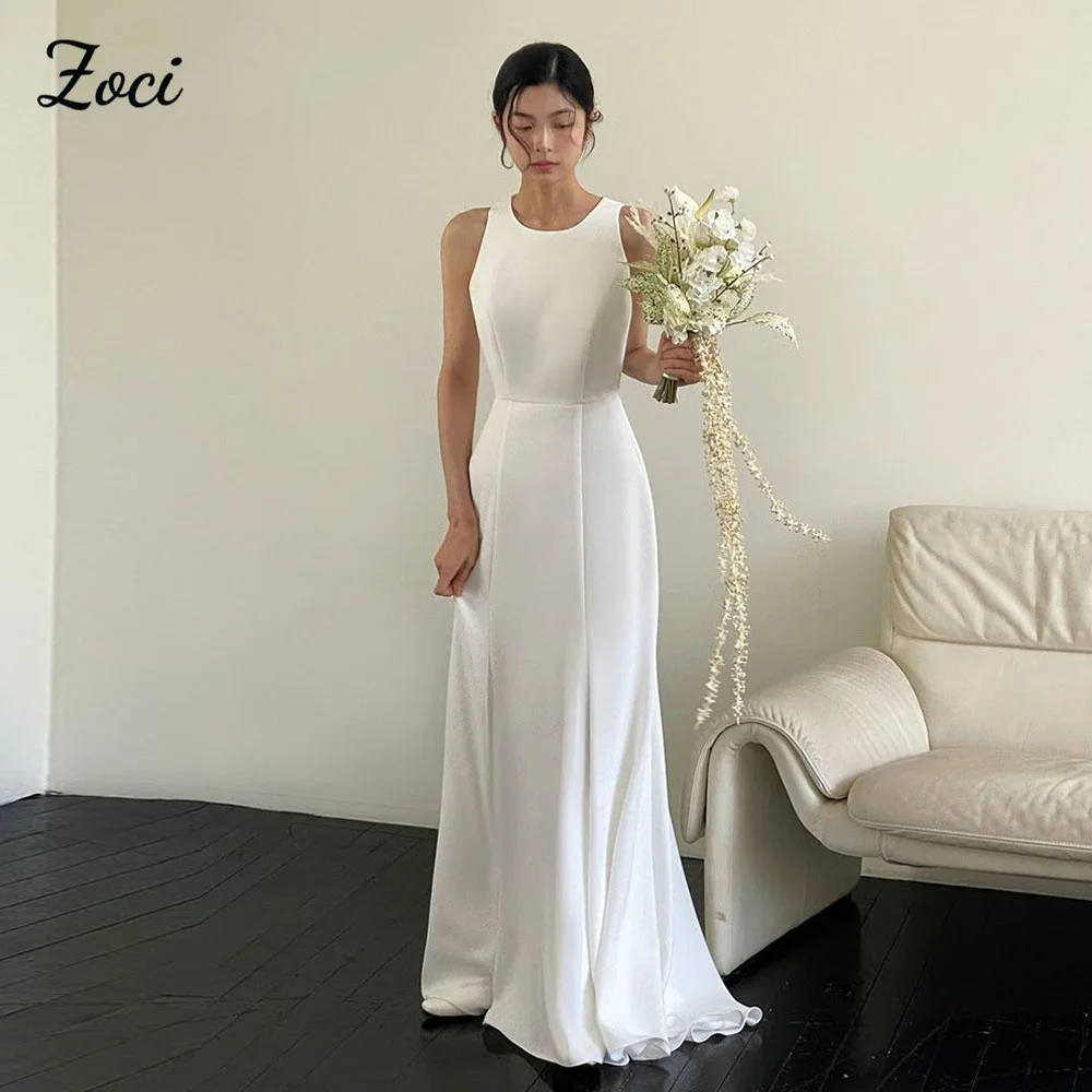 Zoci Simple O Neck Customized Korea Wedding Dresses Satin Sleeveless Mermaid Formal Wedding Party Dresses Open Back 빅사이즈 파티드레스
Zoci Simple O Neck Customized Korea Wedding Dresses Satin Sleeveless Mermaid Formal Wedding Party Dresses Open Back 빅사이즈 파티드레스