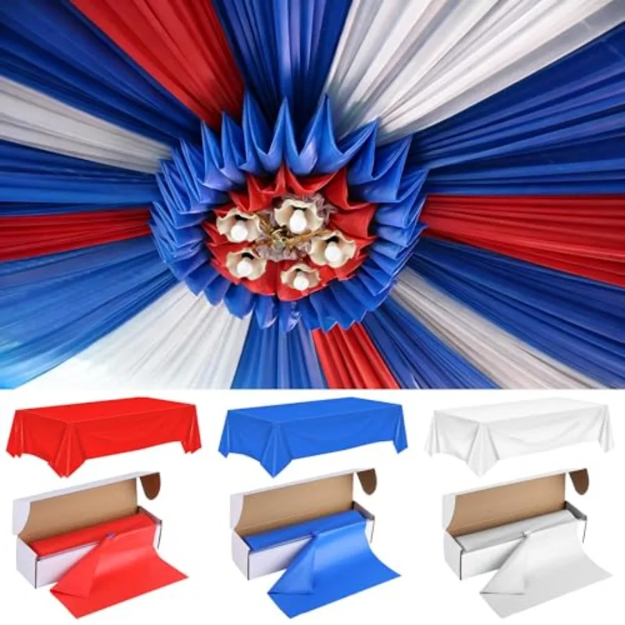 3 Rolls 100 Ft X 45 Inch 4th of July Plastic Tablecloths with Cutter Box Red White Blue Patriotic Disposable Table Covers DIY B
3 Rolls 100 Ft X 45 Inch 4th of July Plastic Tablecloths with Cutter Box Red White Blue Patriotic Disposable Table Covers DIY B
