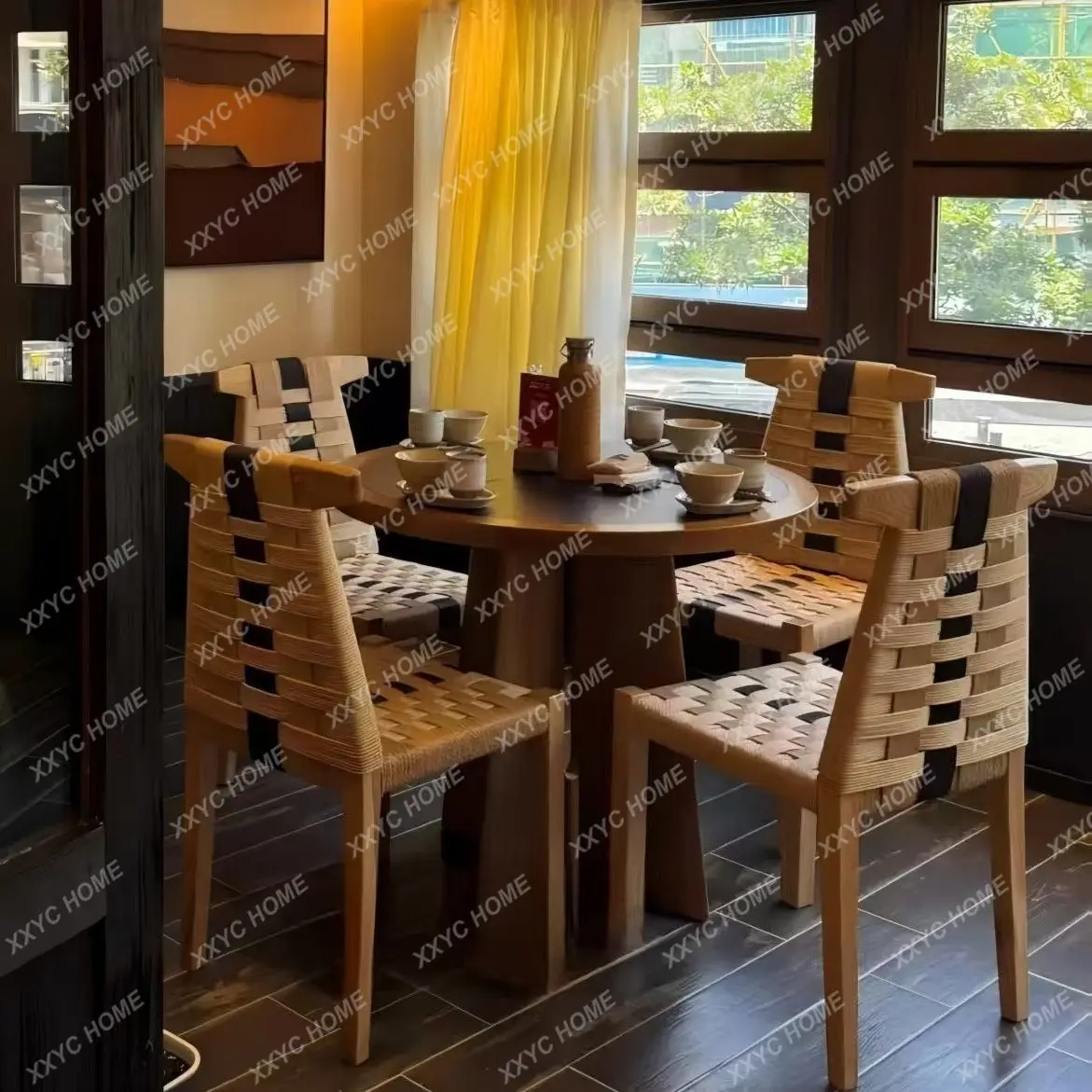 Mid-century retro solid wood irregular dining chair with rope braid - minimalist restaurant stool for , coffee shops, and me
Mid-century retro solid wood irregular dining chair with rope braid - minimalist restaurant stool for , coffee shops, and me