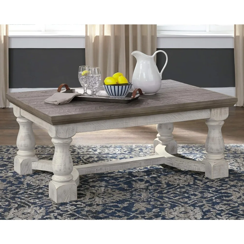 Havalance Farmhouse Rectangular Coffee Table, Gray & White with Weathered Finish
Havalance Farmhouse Rectangular Coffee Table, Gray & White with Weathered Finish