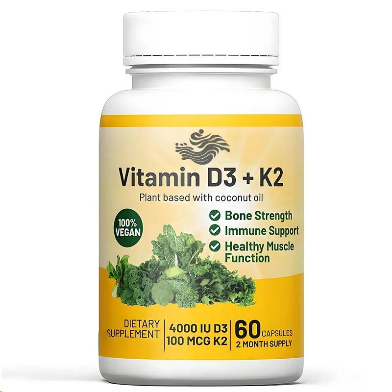 Vegetarian Vitamin D3+k2 4000iu ( With Coconut Oil, 100% Plant-based Vegetarian Vitamin D 60 Capsules
Vegetarian Vitamin D3+k2 4000iu ( With Coconut Oil, 100% Plant-based Vegetarian Vitamin D 60 Capsules