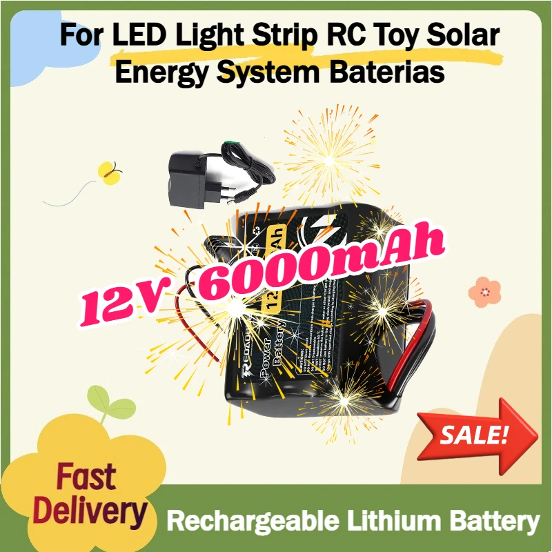 For LED Light Strip RC Toy Solar Energy System Baterias New Universal 6000mAh 12V Rechargeable Battery with BMS Protection Board
For LED Light Strip RC Toy Solar Energy System Baterias New Universal 6000mAh 12V Rechargeable Battery with BMS Protection Board