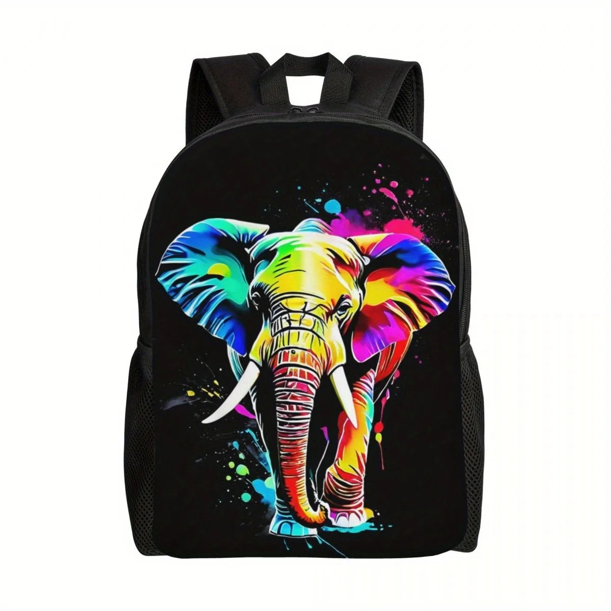 Colorful elephant print casual backpack, large capacity fashionable and durable student school bag
Colorful elephant print casual backpack, large capacity fashionable and durable student school bag