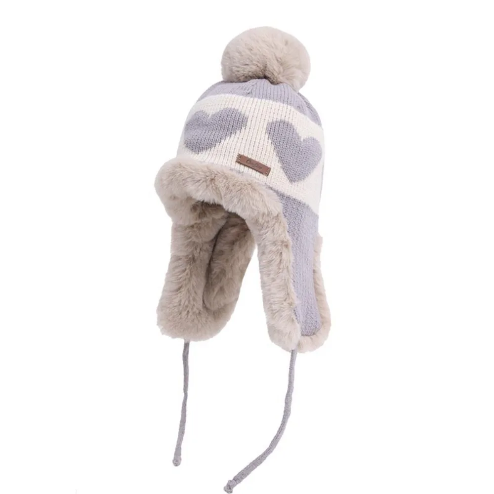 Cute Thickened Knitted Woolen Cap Pompoms Design Winter Hat Love Print Ear Protection Cap Outdoor Winter
Cute Thickened Knitted Woolen Cap Pompoms Design Winter Hat Love Print Ear Protection Cap Outdoor Winter