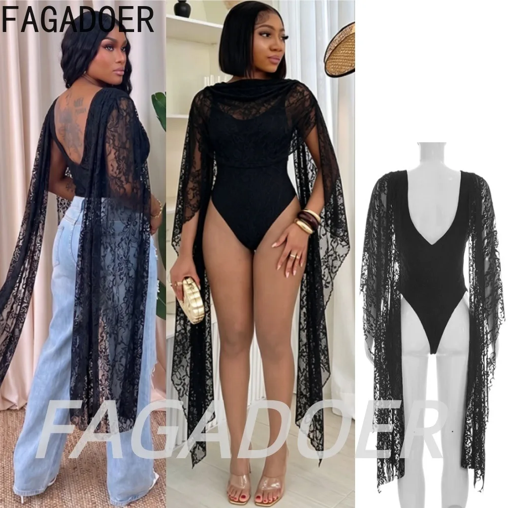 FAGADOER Elegant Lace patchwork Bodysuits top Women Fashion Lace Irregular Bodycon Romper Summer Streetwear Party Jumpsuits
FAGADOER Elegant Lace patchwork Bodysuits top Women Fashion Lace Irregular Bodycon Romper Summer Streetwear Party Jumpsuits