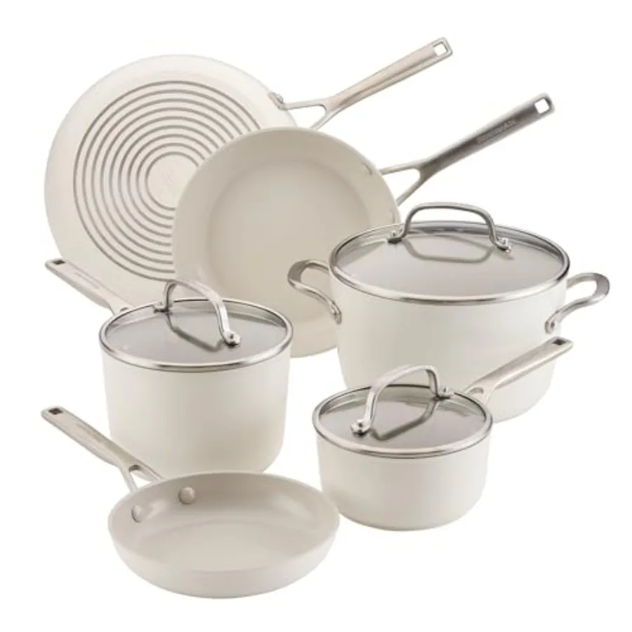 Hard Anodized Ceramic Induction Nonstick Cookware Set for Kitchen Use: Black, Scratch-Resistant, Dishwasher Safe, 9-Piece with
Hard Anodized Ceramic Induction Nonstick Cookware Set for Kitchen Use: Black, Scratch-Resistant, Dishwasher Safe, 9-Piece with