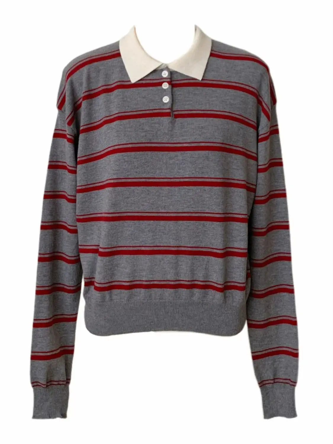 American Preppy-style Blouse Winter Long Sleeve Polo Shirts Knitted Sweater Gray Red Striped Retro Korean Y2K Sweet Women Girls
American Preppy-style Blouse Winter Long Sleeve Polo Shirts Knitted Sweater Gray Red Striped Retro Korean Y2K Sweet Women Girls