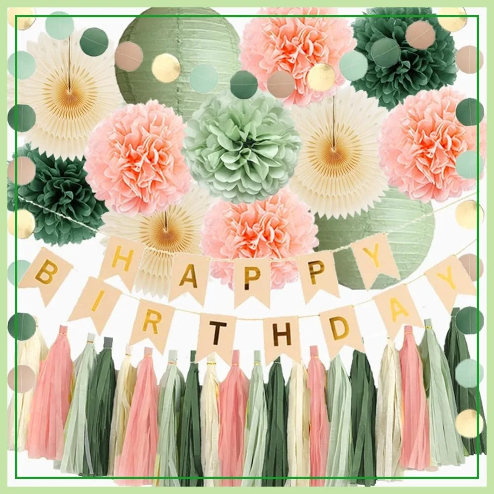 Boho Birthday Decorations Set for Women Girls - Cream Fans, Pom Poms, Tassel Garland, Banner, Beige Gold
Boho Birthday Decorations Set for Women Girls - Cream Fans, Pom Poms, Tassel Garland, Banner, Beige Gold