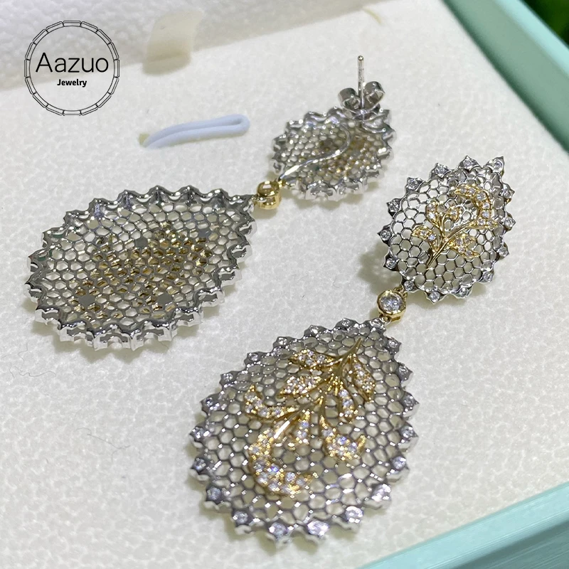 Aazuo VintageReal Jewelry 18-каратное белое золото с настоящими бриллиантами 0,76 карата, большие серьги-капли в подарок для женщин, продвинутая свадебная вечеринка Au750
Aazuo VintageReal Jewelry 18-каратное белое золото с настоящими бриллиантами 0,76 карата, большие серьги-капли в подарок для женщин, продвинутая свадебная вечеринка Au750