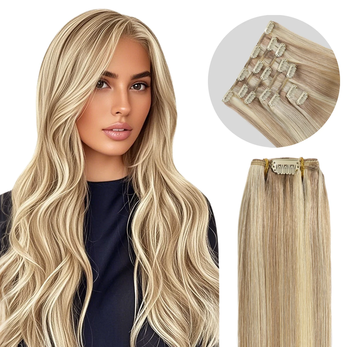 18/613 Straight Clip In Hair Extensions Real Human Hair Clip Ins For Women Clip-In 7Pcs With 16 Clips Each Set
18/613 Straight Clip In Hair Extensions Real Human Hair Clip Ins For Women Clip-In 7Pcs With 16 Clips Each Set