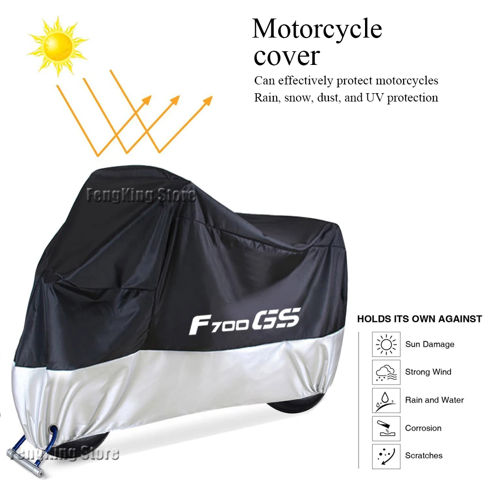 For BMW F700GS F800GS F650GS Motorcycle Cover Waterproof Outdoor Motorbike Rain Dustproof Snow Sun UV Protector
For BMW F700GS F800GS F650GS Motorcycle Cover Waterproof Outdoor Motorbike Rain Dustproof Snow Sun UV Protector