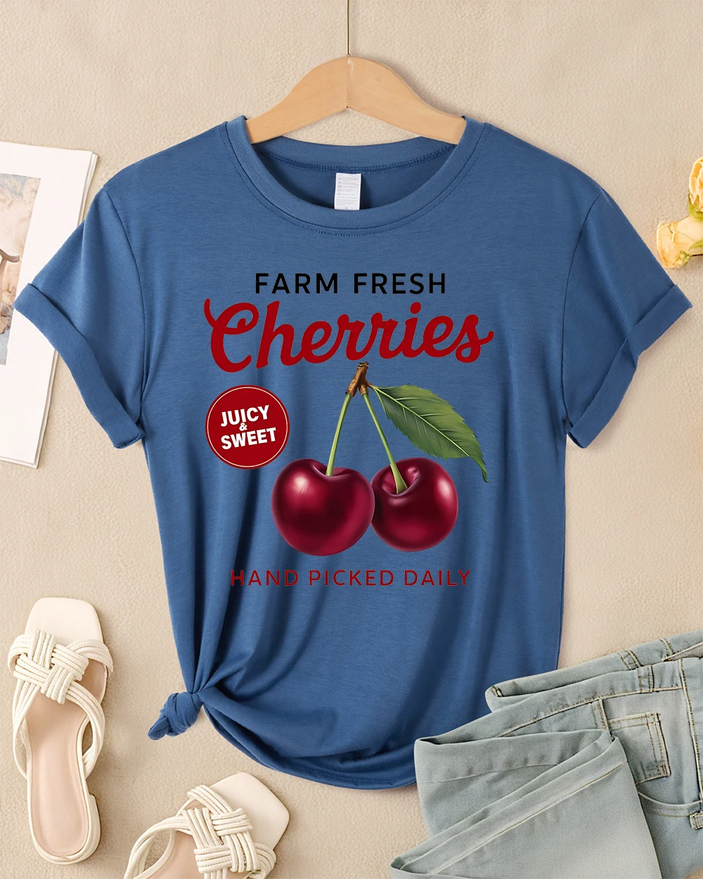 Farm Fresh Cherries Juicy Sweet Print Retro Women Tee Shirt Casual T-Shirt Breathable Sport Short Sleeve Comfortable Soft Top
Farm Fresh Cherries Juicy Sweet Print Retro Women Tee Shirt Casual T-Shirt Breathable Sport Short Sleeve Comfortable Soft Top