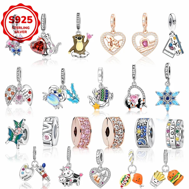 Серебряные подвески-бусины 925 пробы из серии "Повседневная жизнь" с изображением животных и еды, подходят для оригинальных браслетов DIY, можно подарить друзьям.
Серебряные подвески-бусины 925 пробы из серии "Повседневная жизнь" с изображением животных и еды, подходят для оригинальных браслетов DIY, можно подарить друзьям.