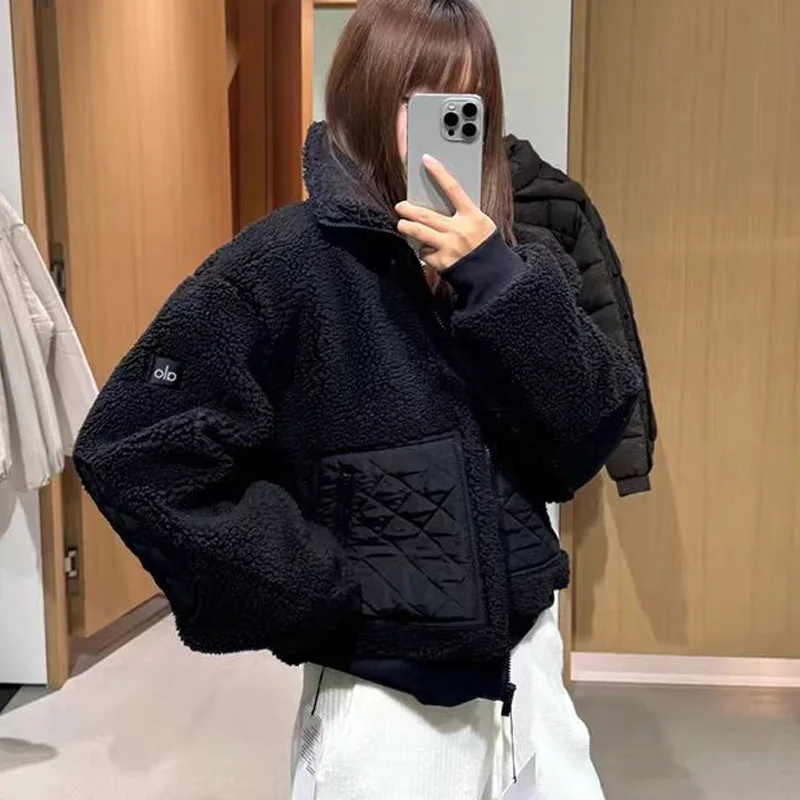 Women's Chic ort Lamb Fur Jaet Loose Fit Zipper Diamond Pattern Korean Sle Cotton Outerwear Spring Autumn Winter
Women's Chic ort Lamb Fur Jaet Loose Fit Zipper Diamond Pattern Korean Sle Cotton Outerwear Spring Autumn Winter