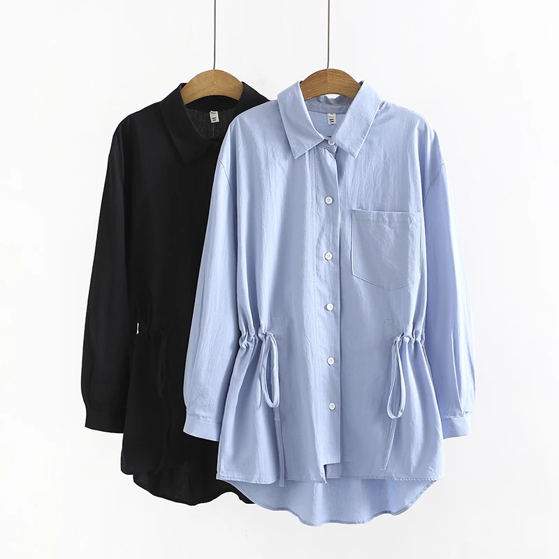 Loose Fit Mid-Length Casual Shirt Women's plus Size Korean Style Collar Pocket Pure Color Shirt Autumn Fashion Ladies' C...
Loose Fit Mid-Length Casual Shirt Women's plus Size Korean Style Collar Pocket Pure Color Shirt Autumn Fashion Ladies' C...