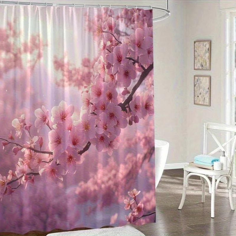 "Cherry Blossom Shower Curtain, Waterproof Fabric with Romantic Floral Design, Pink Sakura for Bathroom Decor, Spring Theme"
"Cherry Blossom Shower Curtain, Waterproof Fabric with Romantic Floral Design, Pink Sakura for Bathroom Decor, Spring Theme"
