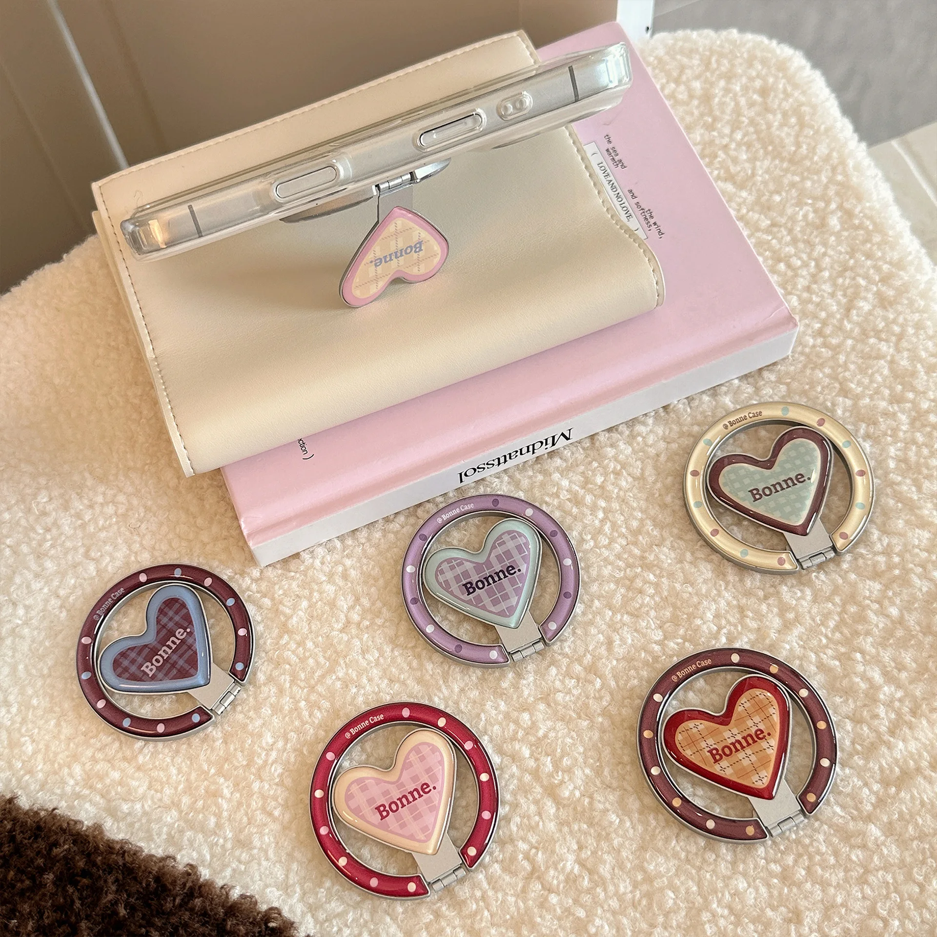 Korean Adjustable Folding Dots Grid Pattern Love Heart Magnetic Bracket Ring Clip Grip Tok Phone Stand Holder Support For iPhone
Korean Adjustable Folding Dots Grid Pattern Love Heart Magnetic Bracket Ring Clip Grip Tok Phone Stand Holder Support For iPhone