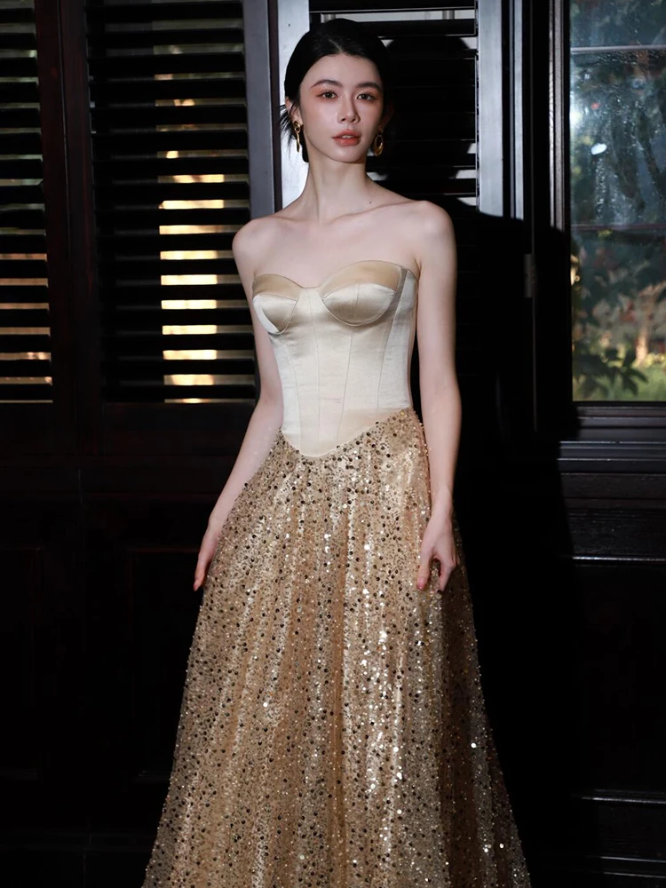 Вечернее платье цвета шампань для невесты, для выступлений, для художественных экзаменов, для церемоний, для утренних мероприятий, для церемоний в честь свадьбы
Вечернее платье цвета шампань для невесты, для выступлений, для художественных экзаменов, для церемоний, для утренних мероприятий, для церемоний в честь свадьбы