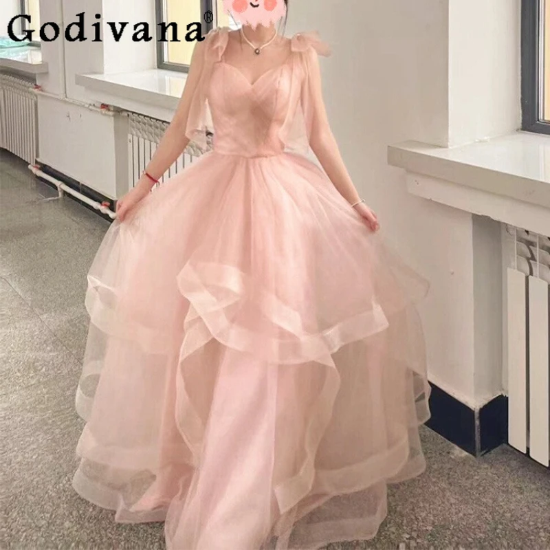 Temperament Pink Birthday Party Lace-up Fashion Fairy Evening Dress Elegant V-neck High Waist A-line Sweet Princess Long Dresses
Temperament Pink Birthday Party Lace-up Fashion Fairy Evening Dress Elegant V-neck High Waist A-line Sweet Princess Long Dresses