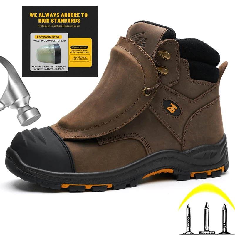 Genuine leather Work Safety Boots Men High temperature resistant welding shoes Puncture-Proof Indestructible shoes Work Boots
Genuine leather Work Safety Boots Men High temperature resistant welding shoes Puncture-Proof Indestructible shoes Work Boots