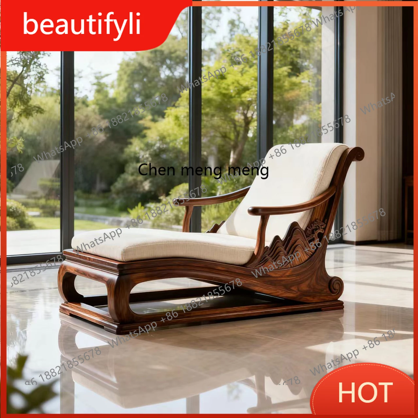 A139 New Chinese-style North American black walnut chaise longue household light luxury chaise longue leisure chair
A139 New Chinese-style North American black walnut chaise longue household light luxury chaise longue leisure chair
