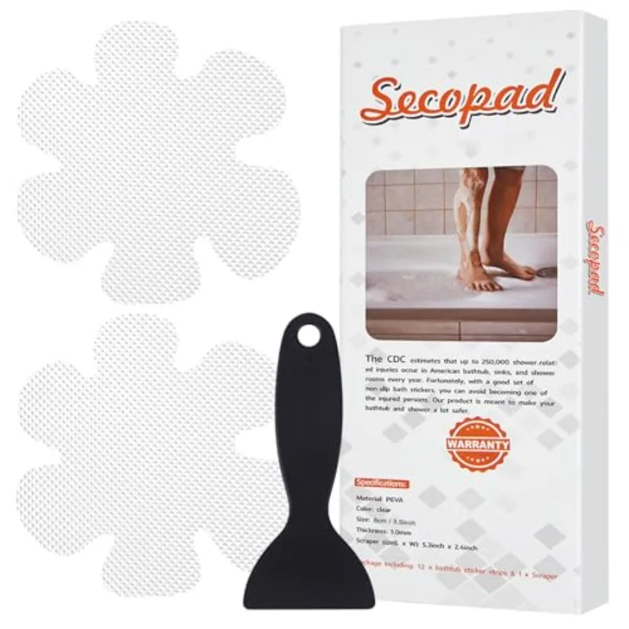 Bathtub Stickers Non-Slip, Safety Shower Treads Adhesive Appliques with Premium Scraper
Bathtub Stickers Non-Slip, Safety Shower Treads Adhesive Appliques with Premium Scraper