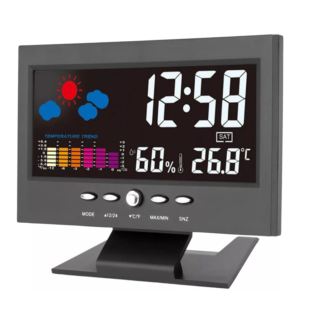 Led Screen Digital Backlight Indoor Weather Station Snooze Alarm Clock Time/Date/Week/Alarm/Temp/Humidity/Weather/Snooze Display
Led Screen Digital Backlight Indoor Weather Station Snooze Alarm Clock Time/Date/Week/Alarm/Temp/Humidity/Weather/Snooze Display